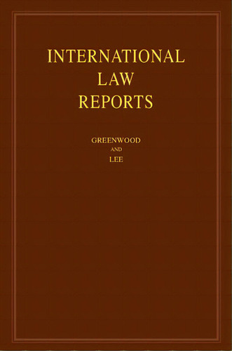 International Law Reports: Volume 184, De Greenwood, Christopher. Editorial Cambridge, Tapa Dura En Inglés