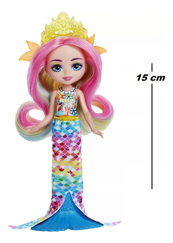Imagen 6 de 7 de Muñeca Enchatimals Royal Ocean Kingdom Radia Rainbow Fish