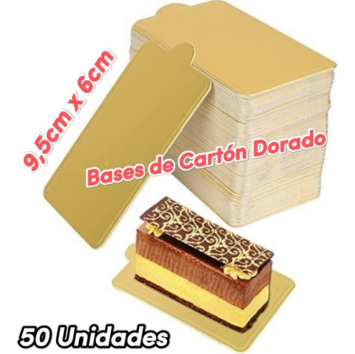 Discos Bases Carton Mini Postres (50 Unidad) Rectangular