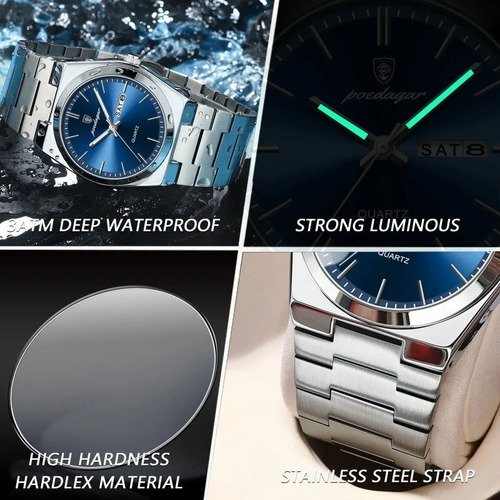 Reloj De Moda De Cuarzo De Lujo Poedagar Luminous