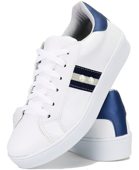 tenis branco com azul feminino