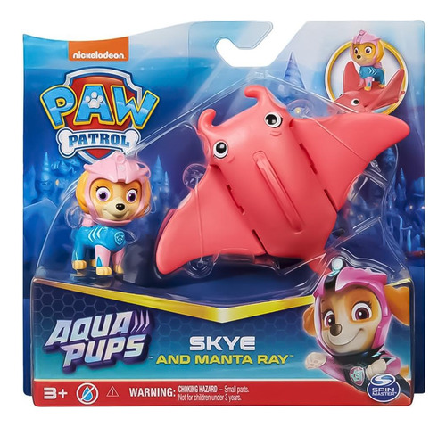 Boneco Patrulha Canina Aqua Hero Pups Skye E Arraia Sunny