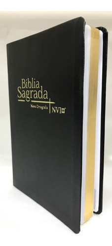 Biblia Sagrada Ultra Fina Slim Nvi Preta Luxo Emborrachada