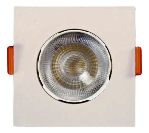 Spot Quadrado 7w Smd Led Direcionável Embutir 110/220v Cor Amarelo