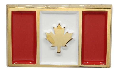 Pin Bandera Rectangular De Canadá Con Baño De Oro
