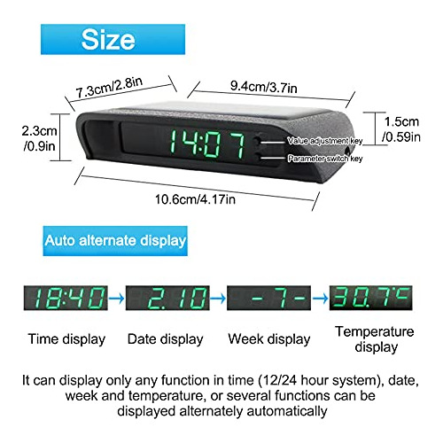 Reloj Lcd Solar Automóvil, Pegatina Luminosa Reloj De ...