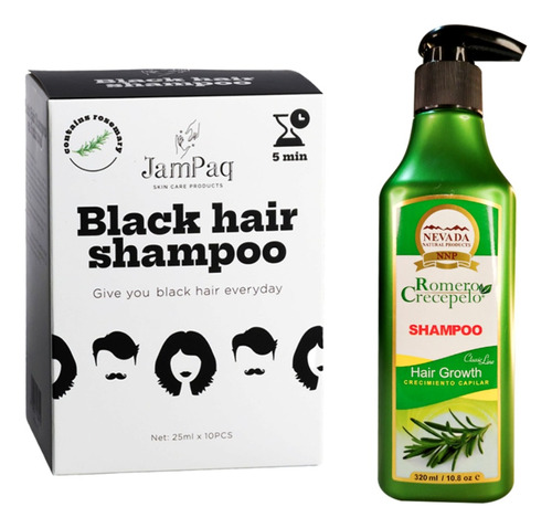 Shampoo Romero Crecepelo 320ml + Shampoo Cubre Canas Jampaq
