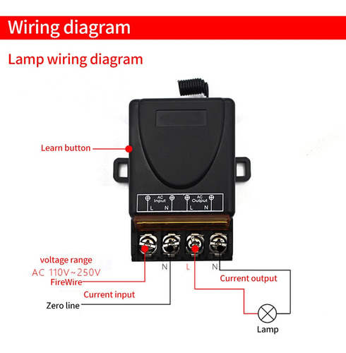 Interruptor De Control Remoto Inalámbrico Ac 220v 30a 1ch 43