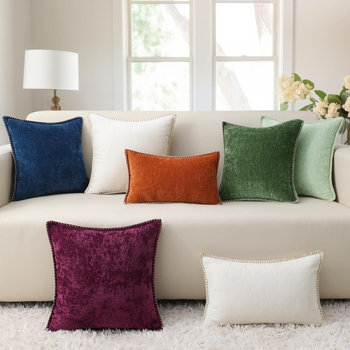Decoruhome Navidad Chenilla Suave Almohada Fundas 18...