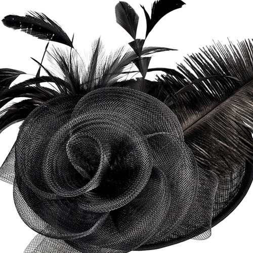 Flor Pluma Malla Fascinator Sombrero Pinza Para El Cabello