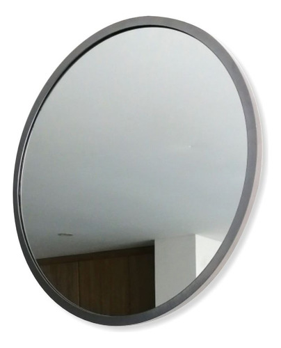 Espejo Circular Decorativo 80 Cm Marco Metálico Ancho