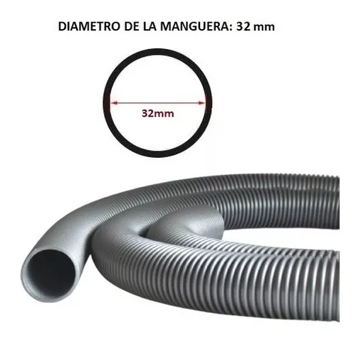 Manguera de aspiradora universal de 2 m con rosca suave y pajitas de 32 mm de diámetro
