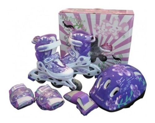 Roller +casco +set De Proteccion Para Niñas! 26-29 /30-33