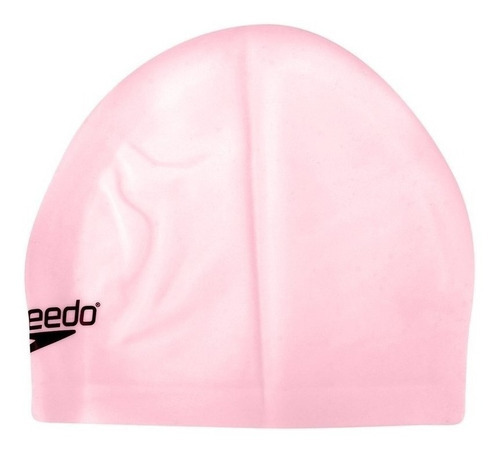 Gorro de natación Speedo, no se arruga, silicona y color rosa, diseño de tela lisa, talla única