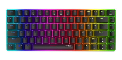 Imagen 1 de 2 de Teclado gamer Ajazz AK33 QWERTY Black inglés US color negro con luz RGB