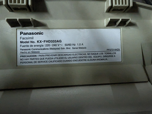 Fax Panasonic Mod. Kx-fhd333ag Usado (Usado)