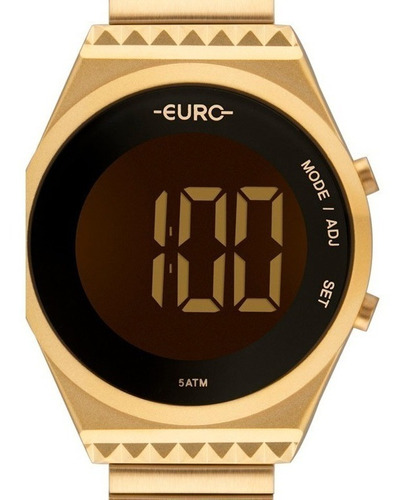 Relógio Feminino Barato Dourado Digital Euro Original