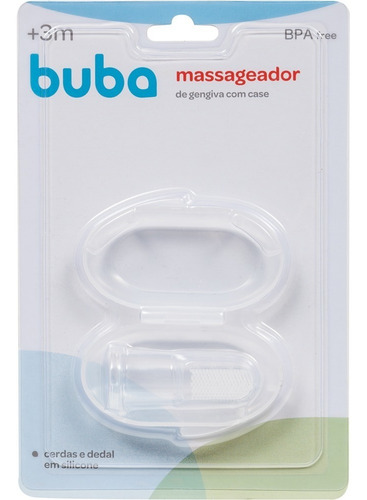 Imagem 3 de 6 de Massageador Gengiva Com Case Bebê Dedeira Higiene Bucal Buba
