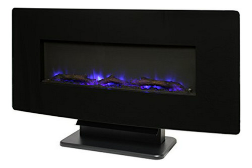 Chimenea De Pared Curva 36   - Vidrio Negro.