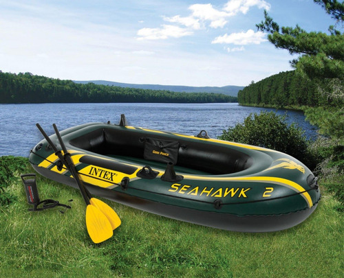 Imagen 3 de 7 de Bote Inflable Seahawk 2p + Remos E Infiador Intex 17790/4 Mm