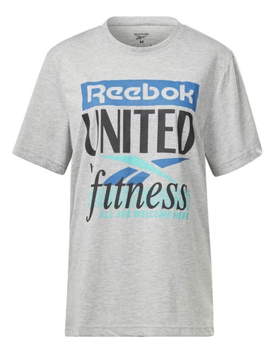 Remera Reebok Gs Ubf Verbiage Gris Azul Hombre