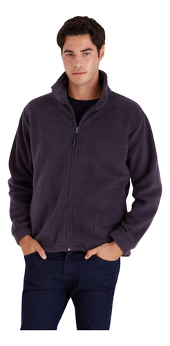 Buzo Macowens Polar Tipo Campera Lisa Gris Hombre 70495003