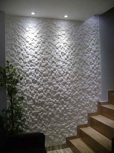 Forma Silicone Gesso Cimento Parede 3d Mosaico 100% Silicone Cor Azul