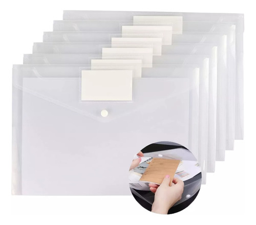 50pzs Carpetas Folder Plastico Con Botón Documentos Broche