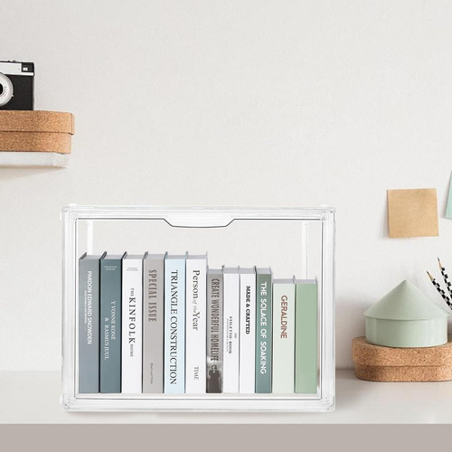 2 Pcs Paquete Organizador Libros Transparente Apilable