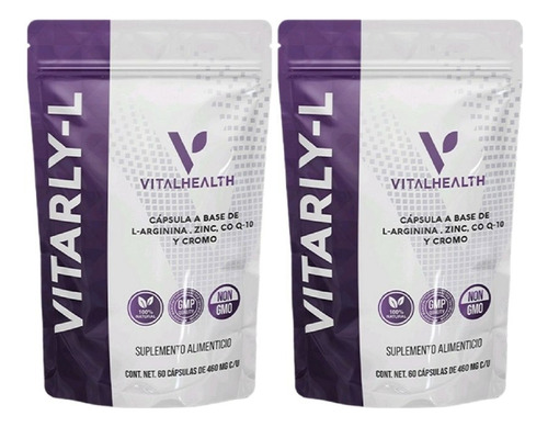 Pack 2 Vitarly-l Vitalhealth 60 Energia Y Rendimiento