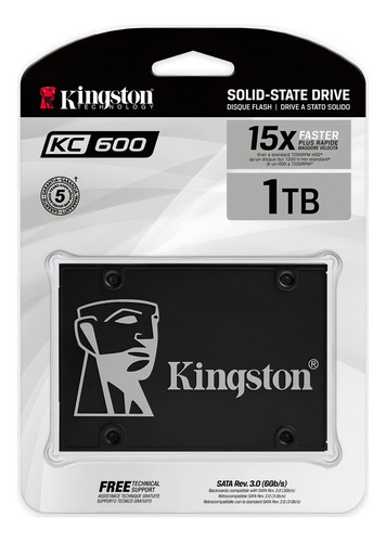 Kingston Disco sólido interno kingston skc600/1024g 1tb preto 1 TB - Gris