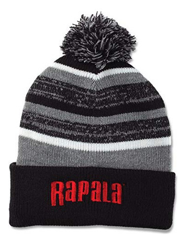 Normark Rapala Gorro Con Pompón Negro Con Logo Rojo