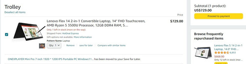 Lenovo Ideapad Flex-14api,amd Ryzen5-3500u-12gb,lápiz Táctil (Usado)