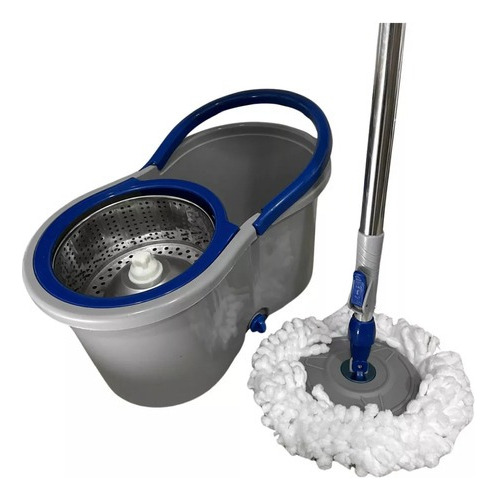 Mop Giratório Inox 13l Mop De Limpeza Balde Rodo Esfregão Co