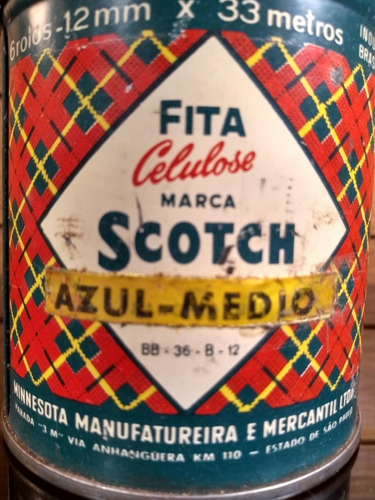 Antiga Embalagem Lata Scotch Fita Celulose - C 7127