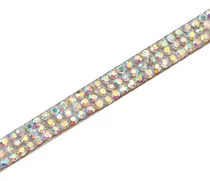 Comprar Aplique Termoadhesivo Galon Diamantes Strass Plata 3 Filas