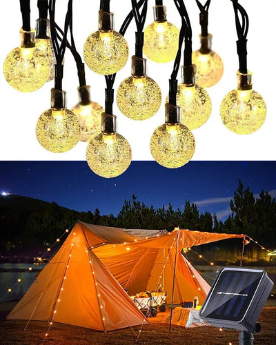 Cordão Varal 200 Leds Bolinha Cristal 22m Luz Solar