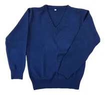 Comprar Pullover Escote V Escolar Identidad Uniformes Azul Y Bordó