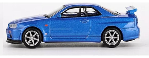 Coche Diecast Genérico Skyline Gt-r R34 Azul 1:64 Ed