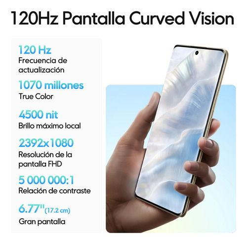Realme 14 Pro 5g 8 Gb Ram 256 Gb Rom 6.77'' Oled 120hz Dimensity 7300 Energy Cámara Sony Imx882 Ois 50mp Batería 6000mah Ip66/68/69 Gris