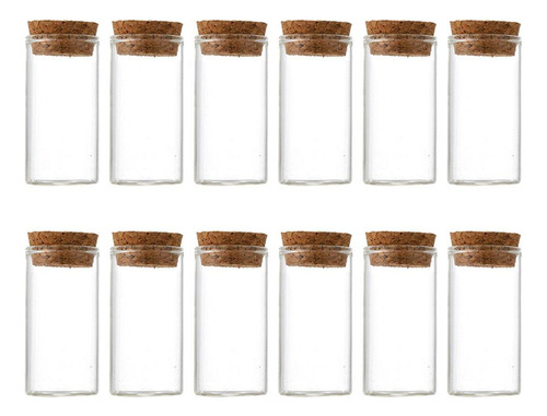 12 Botellas Vacías De Vidrio Transparente Con Tapón De Corch