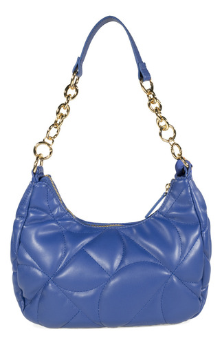 Bolsa Hobo Cloe Para Mujer Mediana Acolchada Con Mascada Color Azul