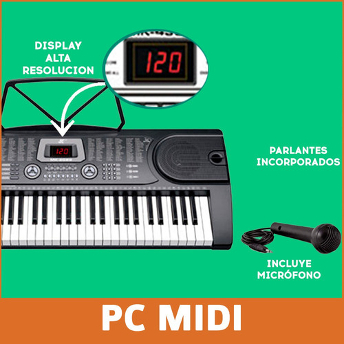 Imagen 5 de 7 de Teclado musical Meike MK-2089 61 teclas negro