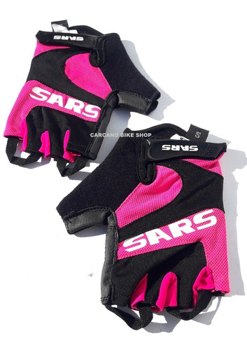 Guantes Dedos Cortos Sars Con Gel Talle Small Rosa Ciclismo