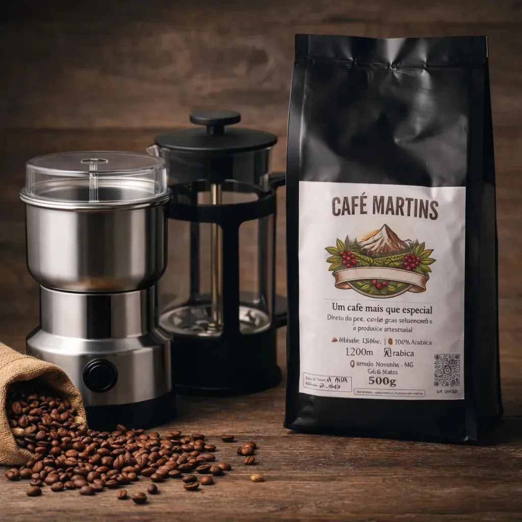 Kit Café Gourmet 500g Moedor Inox Cafeteira Prensa Francesa