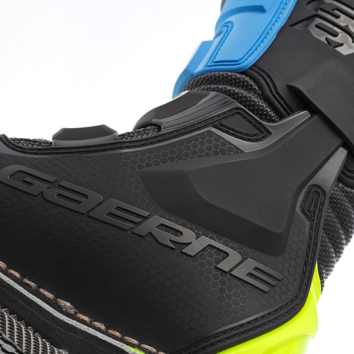Botas Motocross Enduro Niños Gxj Negra/azul/amarillo Fluo