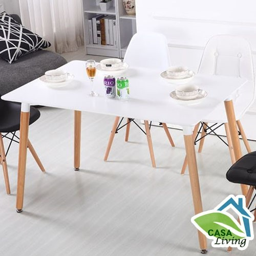 Mesa Comedor De Eames 120x80 Cm Rectangulo Blanco O  Negro