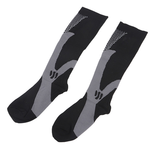 Calcetines De Compresión, 1 Par, Negros, Deportivos Largos,