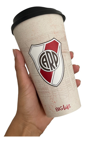 Vaso Para Café Con Tapa River Plate Oficial