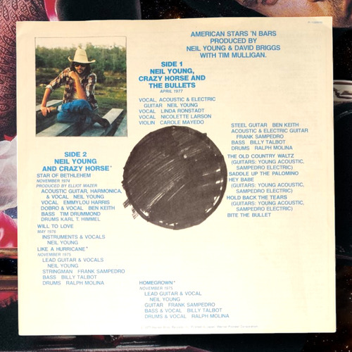 Neil Young American Stars N Bars Lp Vinilo Japón 1977 Obi Estándar (Usado)